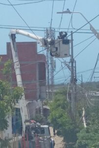 Trabajos eléctricos en la Ciudadela Santa Sofía