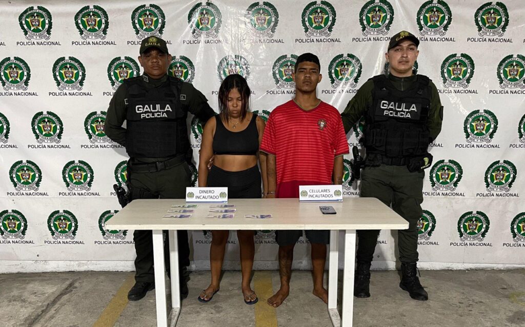 Un hombre y una mujer fueron capturados por el delito de extorsión en Barranquilla